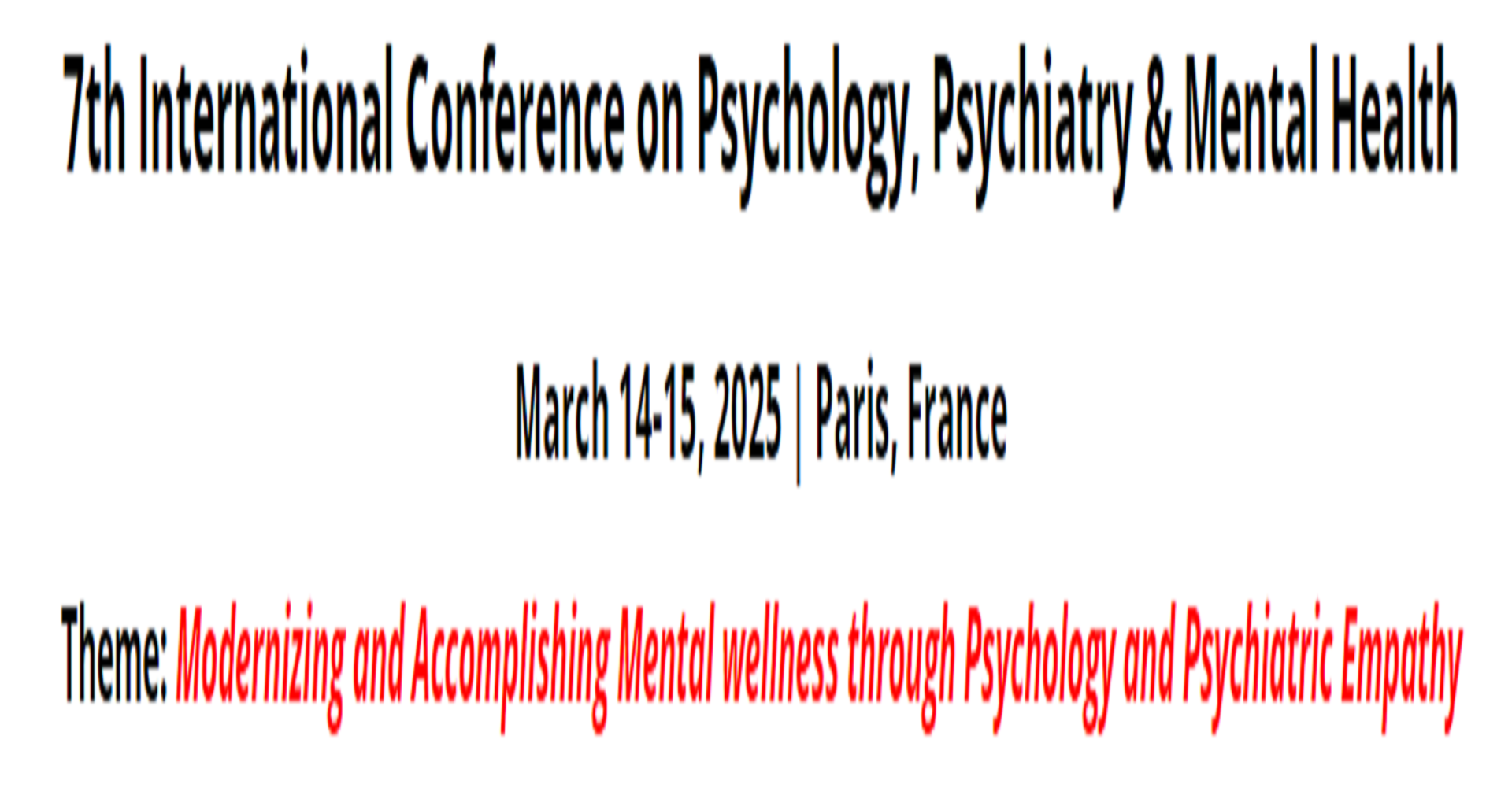 7th International Conference on Psychology, Psychiatry & Mental Health